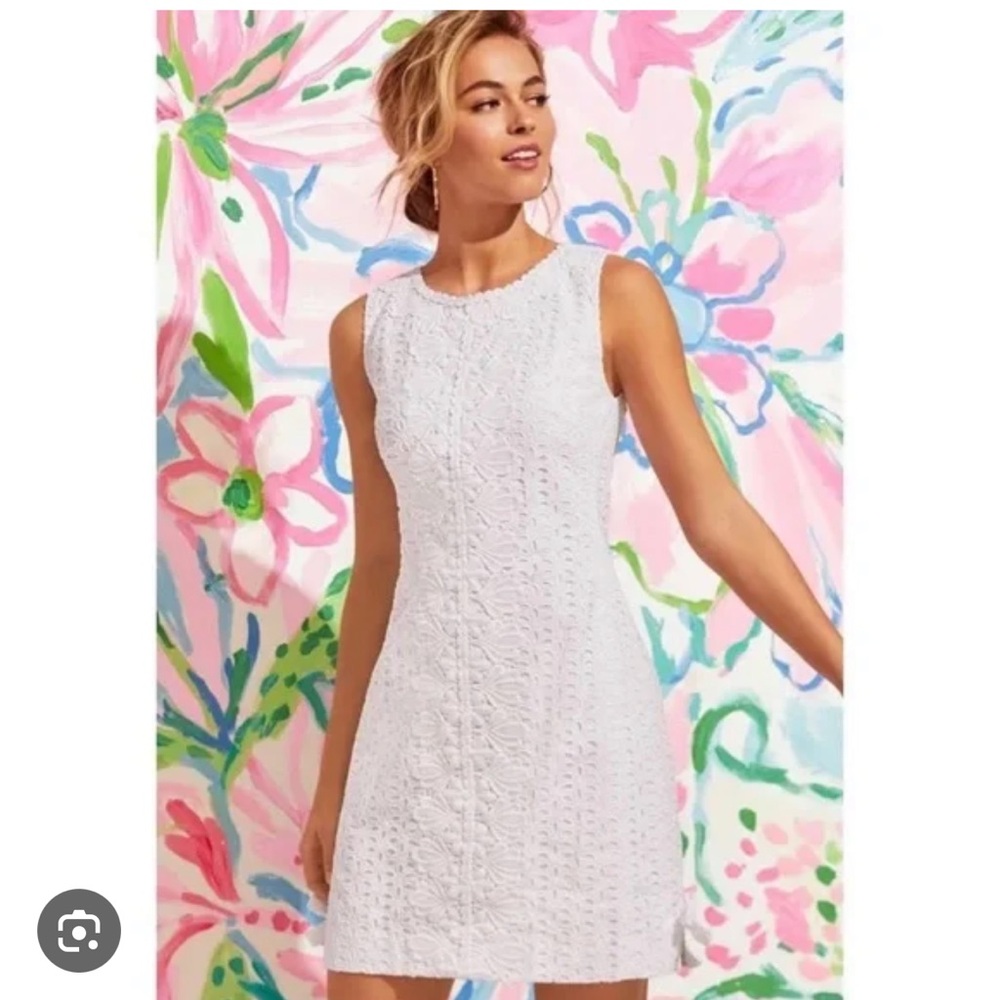 Lilly Pulitzer White Lace Melani Sheath Mini Dress